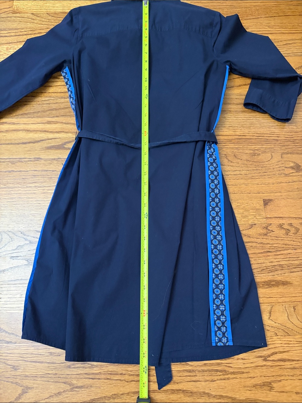 Tommy Hilfiger Women’s Navy Midi Shirt Dress with Bright Blue Trim - Size M - Picture 10 of 11